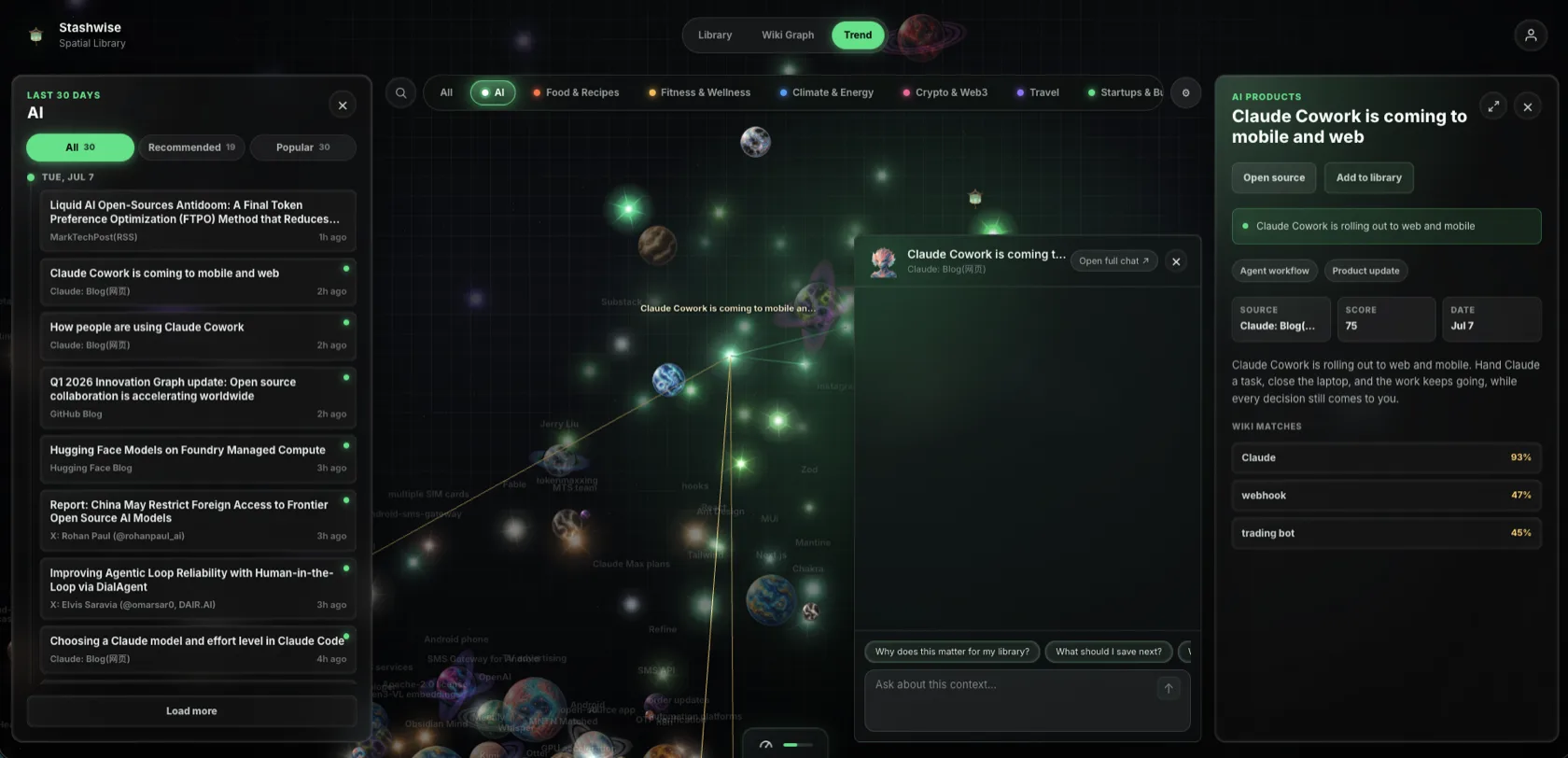 Stashwise web contextual chat with citations
